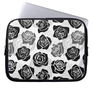Chic Vintage black and white roses Laptop Sleeve