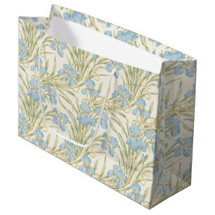 Chic Vintage Blue Iris Large Gift Bag