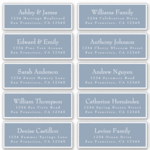 Chic Vintage Blue Wedding Guest Address Labels