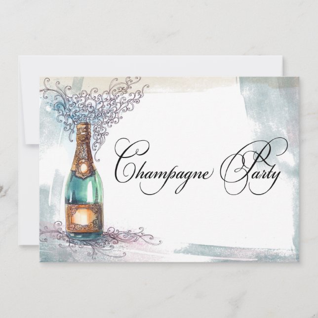 Chic Vintage Champagne Party Invitation (Front)