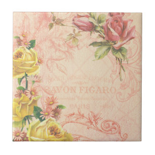 Chic Vintage Floral Tile
