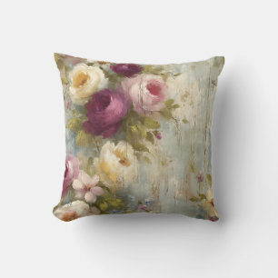 Chic Vintage Floral with Elegant Roses Cushion