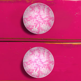 Chic vintage hot pink toile de jouy printed  ceramic knob