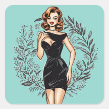 Chic Vintage LBD Illustration Sticker