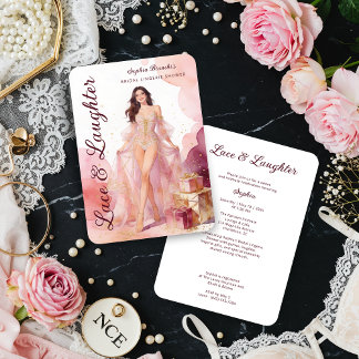 Chic Vintage Model Girl Lingerie Bridal Shower Invitation