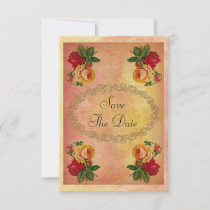 Chic Vintage Roses 50th Birthday Save The Date