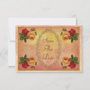 Chic Vintage Roses 50th Birthday Save The Date