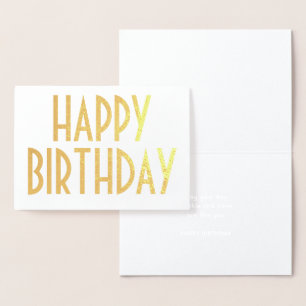 Chic Vintage Typography Simple Happy Birthday Foil Card