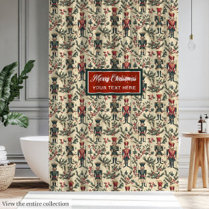 Chic vintage watercolor muted colors Christmas Shower Curtain