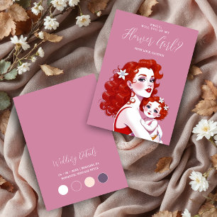 Chic Vintage Woman Carrying Toddler Flower Girl