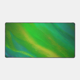 Chic Vivid Green Blue Green Gold Jewel Colors Desk Mat