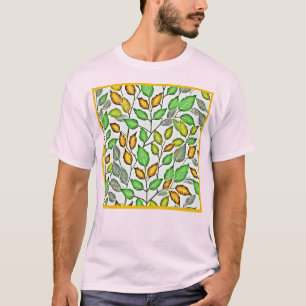 Chic Vivid Leaves Pattern T-Shirt
