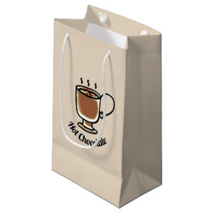 Chic Warm Beige Coffee Bar Hot Chocolate Small Gift Bag