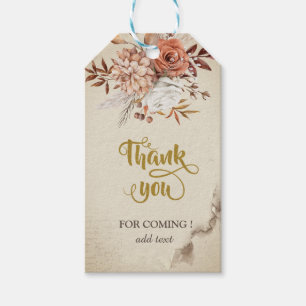 Chic Watercolor Autumn Flowers Gift Tags