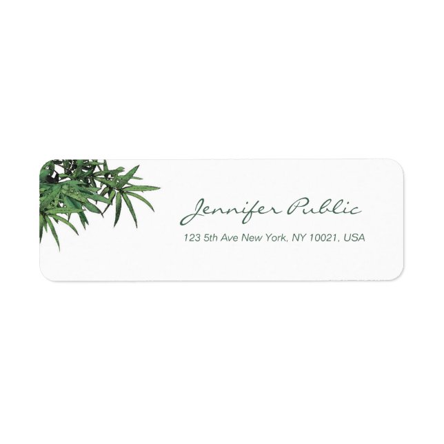 Chic Watercolor Bamboo Leaves Template Hand Script (Front)