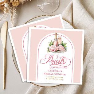 Chic Watercolor Blush Gold Bridal Shower Napkins