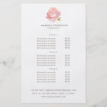 Chic Watercolor Blush Pink Rose Pricing & Services Flyer<br><div class="desc">Simple elegant blush pink watercolor rose pricing and services flyer customisable to your specifics.</div>