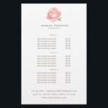 Chic Watercolor Blush Pink Rose Pricing & Services Flyer<br><div class="desc">Simple elegant blush pink watercolor rose pricing and services flyer customisable to your specifics.</div>