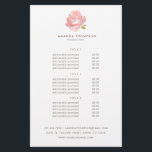 Chic Watercolor Blush Pink Rose Pricing & Services Flyer<br><div class="desc">Simple elegant blush pink watercolor rose pricing and services flyer customisable to your specifics.</div>