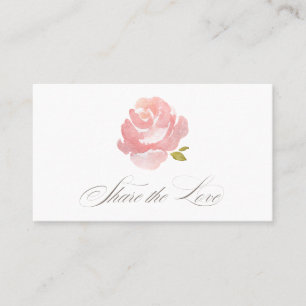 Chic Watercolor Blush Pink Rose Referral Card