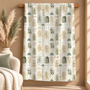 Chic Watercolor Boho Rainbow Shapes Blanket