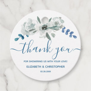 Chic Watercolor floral baby shower Thank you Favour Tags