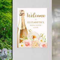 Chic Watercolor Floral Bridal Shower Welcome