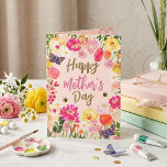Chic Watercolor Floral Garden Photo Mother's Day Card<br><div class="desc">Celebrate Mom with a card as vibrant and beautiful as she is. This "Happy Mother’s Day" greeting features a lush, hand-painted watercolor design overflowing with pink roses, yellow ranunculus, and delicate daisies. Charming bumblebees and butterflies flutter through the floral border, adding a touch of whimsical magic to the soft blush...</div>