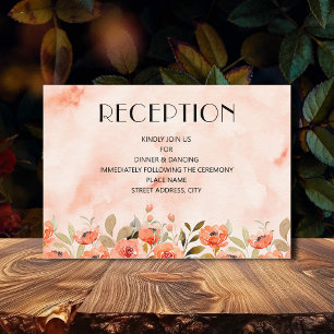 Chic Watercolor Floral Reception Enclosure Card