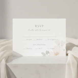 Chic Watercolor Floral RSVP Wedding Response Card