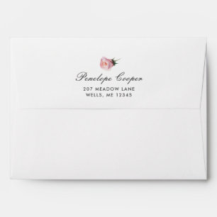 Chic Watercolor Floral Wedding Envelope