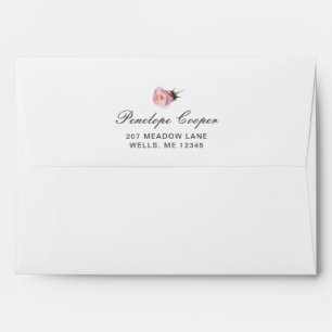 Chic Watercolor Floral Wedding Envelope