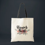 Chic Watercolor Floral Wedding Flower Girl Tote Bag<br><div class="desc">Chic Watercolor Floral Wedding Personalised Flower Girl Tote Bag with pretty rose and peony flowers and fun modern Brush Font. Check my shop to see the entire wedding suite for this design!</div>