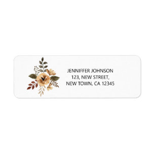Chic Watercolor Flower Return Address Label