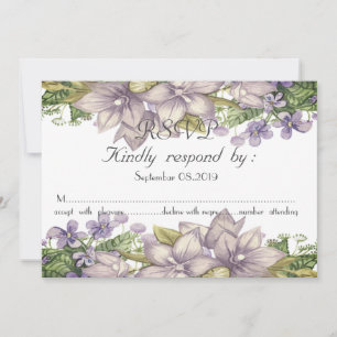 Chic Watercolor Flowers RSVP Invitation