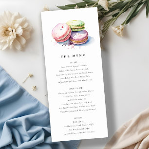 Chic Watercolor French Macarons Bakery Menu Card