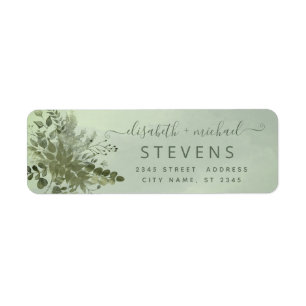 Chic watercolor greenery eucalyptus couple script