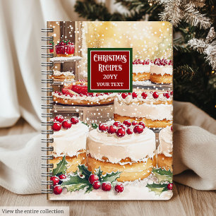 Chic Watercolor Holiday Baking Recipe Book