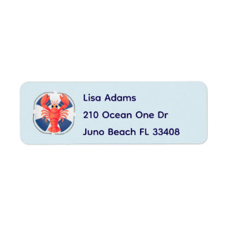 Chic Watercolor Lobster & Lifebuoy Birthday