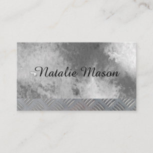 Chic Watercolor Metal Steel Trim Business Card