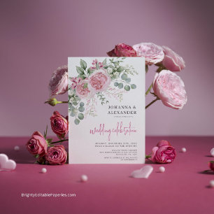 Chic Watercolor Peony Elegance Wedding Invitation
