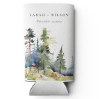 Chic Watercolor Pine Forest Landscape Wedding