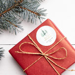 Chic Watercolor Pine Trees Merry Christmas Classic Round Sticker<br><div class="desc">Add a touch of holiday magic with our Round Sticker. The enchanting design features watercolor pine trees adorned with faux gold foil stars and dust on a pale blue background. Perfect for sealing envelopes or decorating gifts.</div>