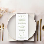 Chic Watercolor Wreath Monogram wedding crest Menu<br><div class="desc">Enhance your wedding with our Chic Watercolor Wreath Monogram Wedding Crest Custom Menu. This beautifully designed menu features a delicate watercolor wreath and a monogrammed wedding crest, adding an elegant and personalised touch to your special day. Customise the menu with your culinary selections to impress your guests with both style...</div>