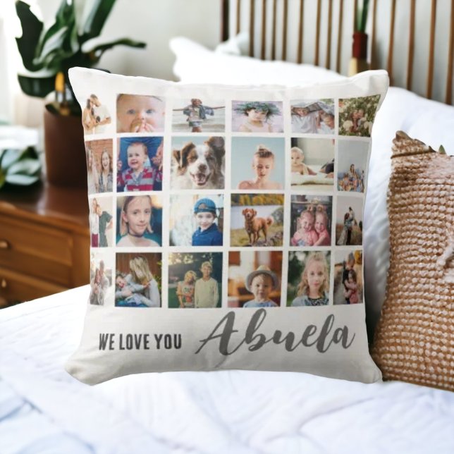 Chic we love you abuela photo Throw Pillow (Creator Uploaded)