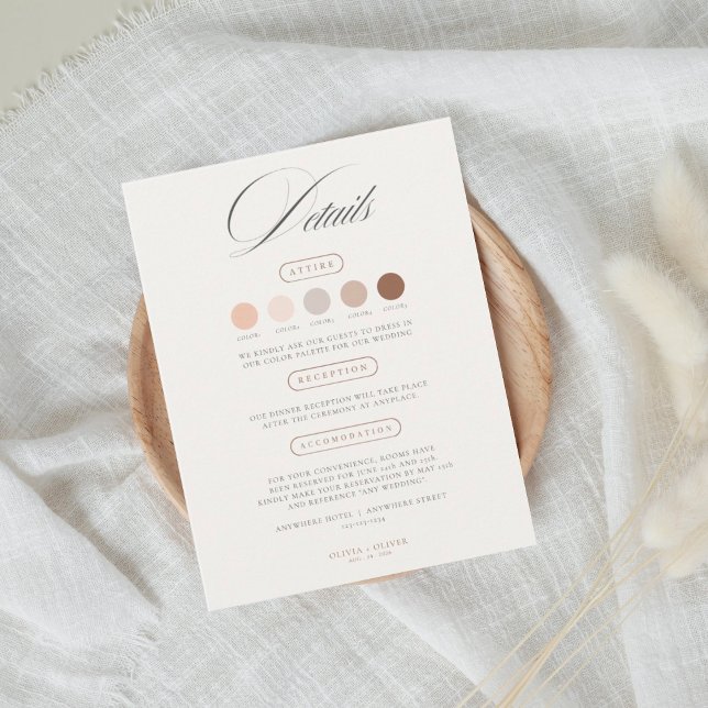 Chic wedding attire dress code cards (Creator Uploaded)