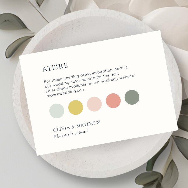 Chic Wedding Attire Dress Code Flat Card (Creator Uploaded)