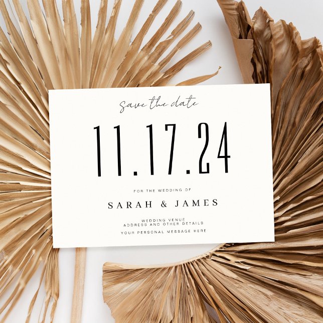 Chic Wedding Date Non-Photo Save The Date (Creator Uploaded)