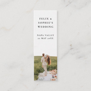 Chic Wedding Favour Minimalist Mini Bookmark Card