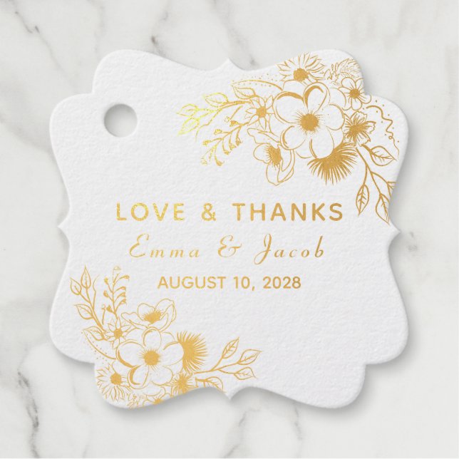 Chic Wedding Gold Favour Tags (Front)